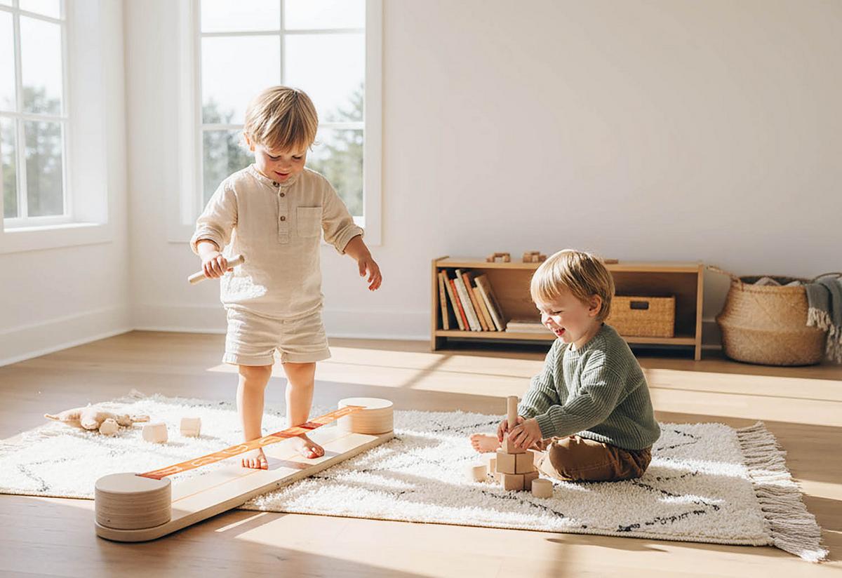 Slackline-Set Birke LxBxH: 115x15x11 cm - Naturfarben, Basics, Holz (115/15/11cm) - Pinolino