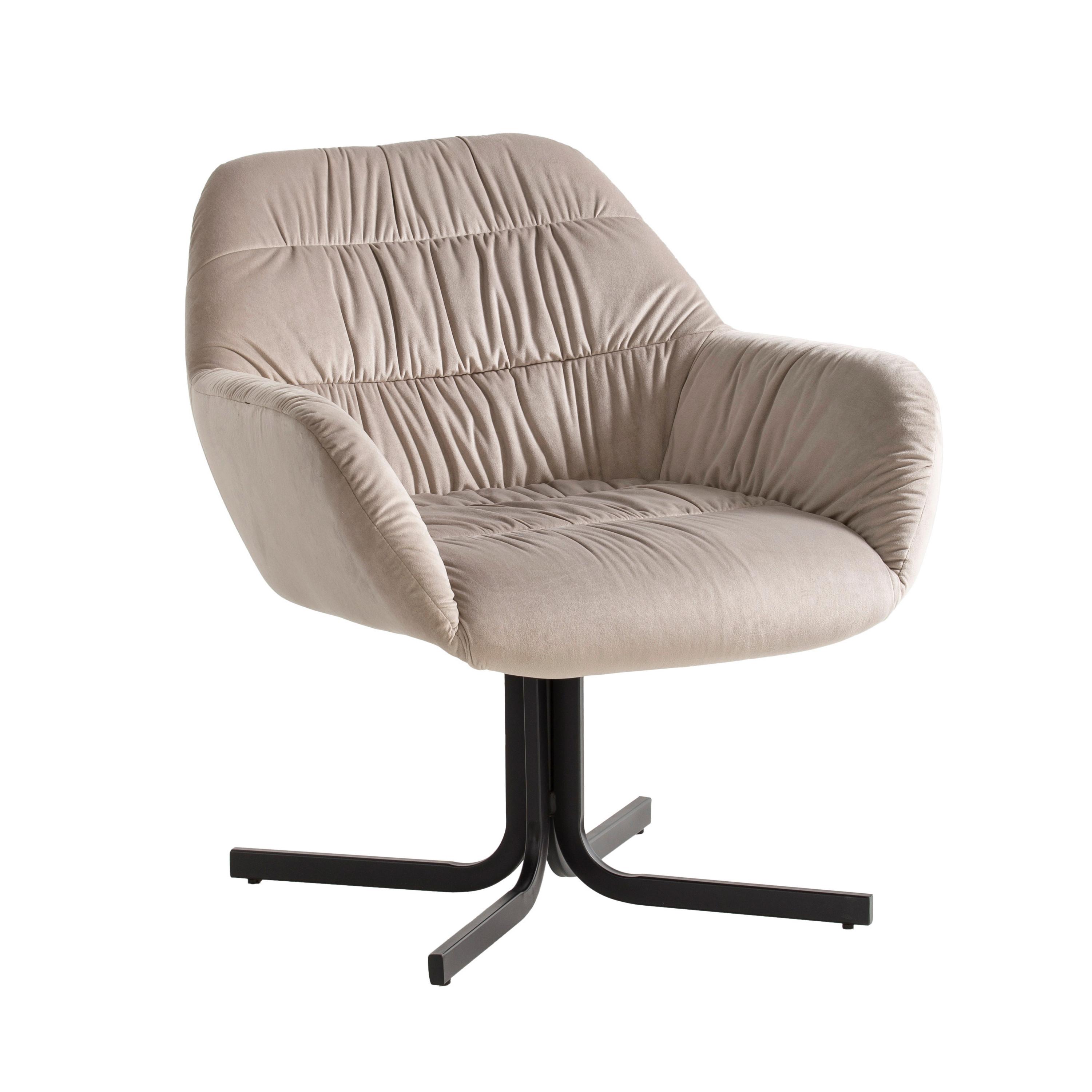 Sessel Beige B: 64 cm - Beige/Schwarz, Design, Textil (64/74/68cm) - Livetastic