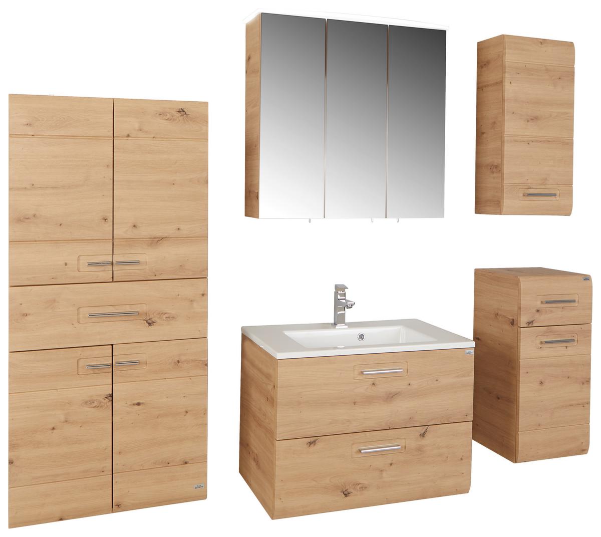 Badezimmer Avensis Eiche Dekor B: 170 cm - Eichefarben, MODERN, Holzwerkstoff (170/144/45cm) - Luca Bessoni