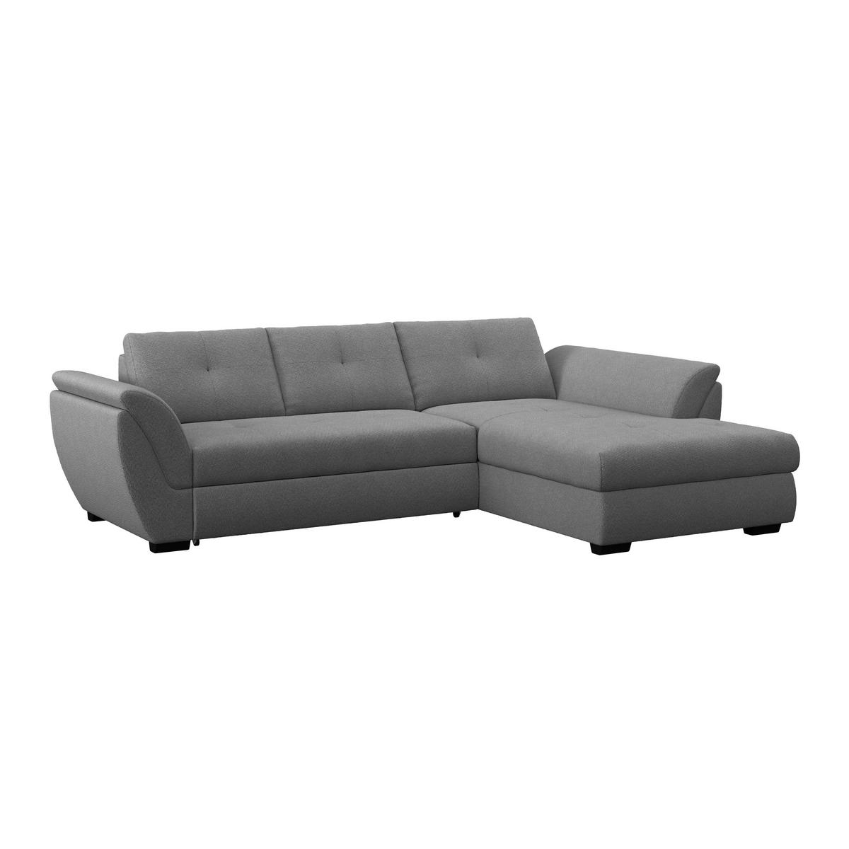 Rohová sedačka BERISSO, pravá, antracitová tk. VINCI - čierna/antracitová, Konventionell, textil (278/187cm) - Ondega