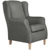 Ohrensessel Lorris - Buchefarben/Hellgrau, Design, Textil (77/103/86cm) - Max Winzer