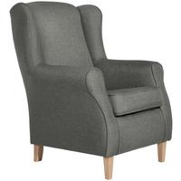 Ohrensessel Lorris - Buchefarben/Hellgrau, Design, Textil (77/103/86cm) - Max Winzer