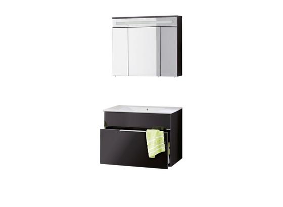 Fackelmann Badezimmer Kara Anthrazit - Anthrazit/Weiß, MODERN, Glas/Keramik (80cm) - Fackelmann Fackelmann Badezimmer Kara Anthrazit - Anthrazit/Weiß, MODERN, Glas/Keramik (80cm) - Fackelmann