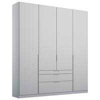 Drehtürenschrank mit Laden 181 cm Alabama, Seidengrau - Hellgrau, MODERN, Holzwerkstoff (181/229/54cm)