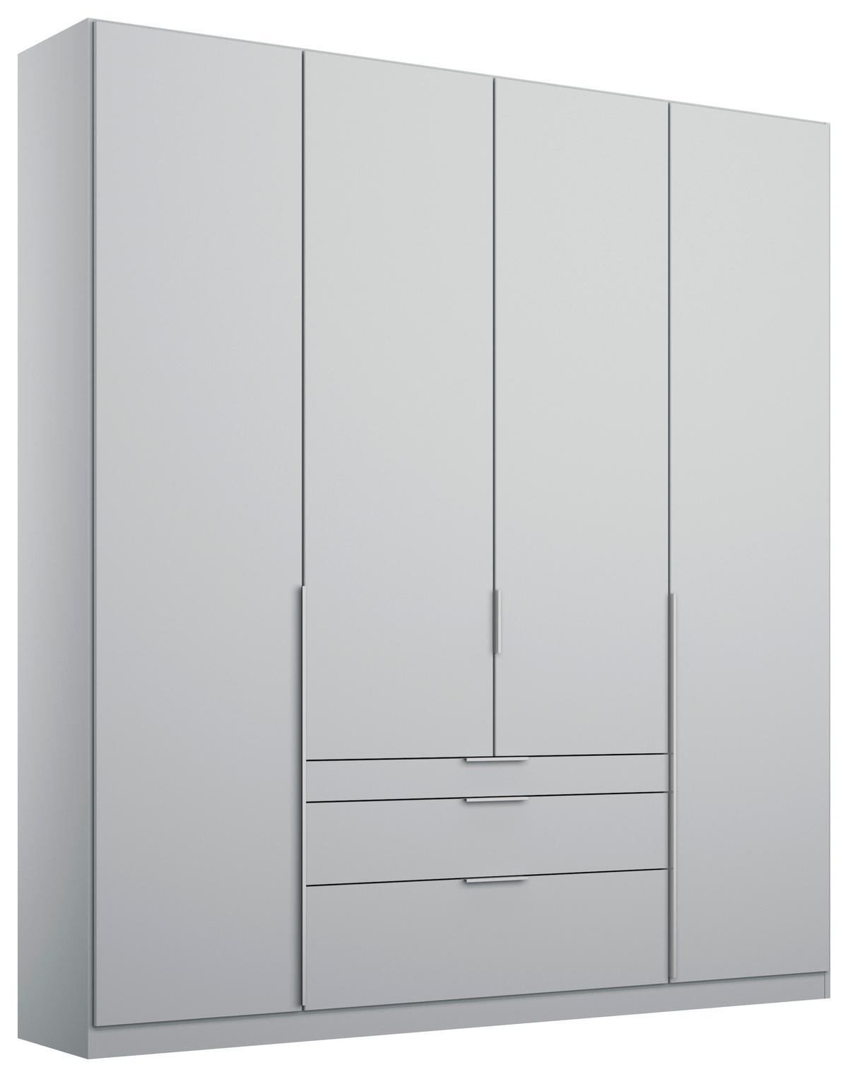 Drehtürenschrank mit Laden 181 cm Alabama, Seidengrau - Hellgrau, MODERN, Holzwerkstoff (181/229/54cm)