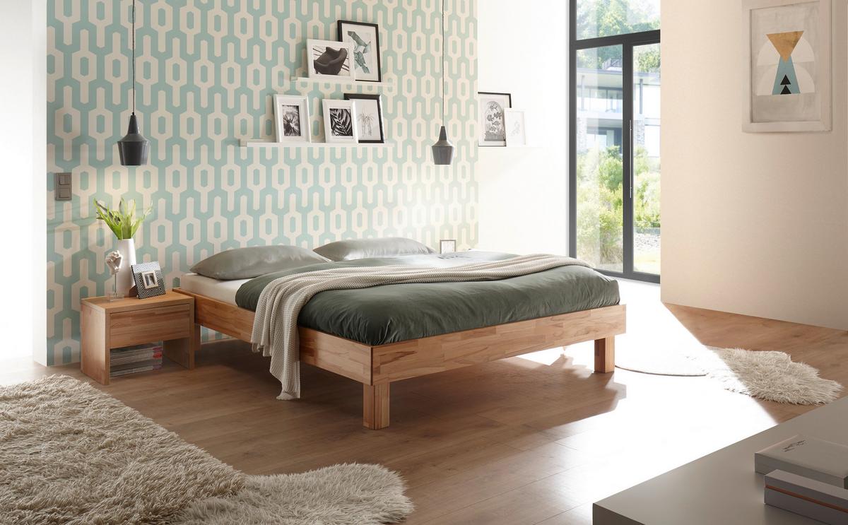 Bett Rapallo, Kernbuche 160x200 Cm - Buchefarben/Kernbuche, Natur, Holz (160/200cm) - Hasena