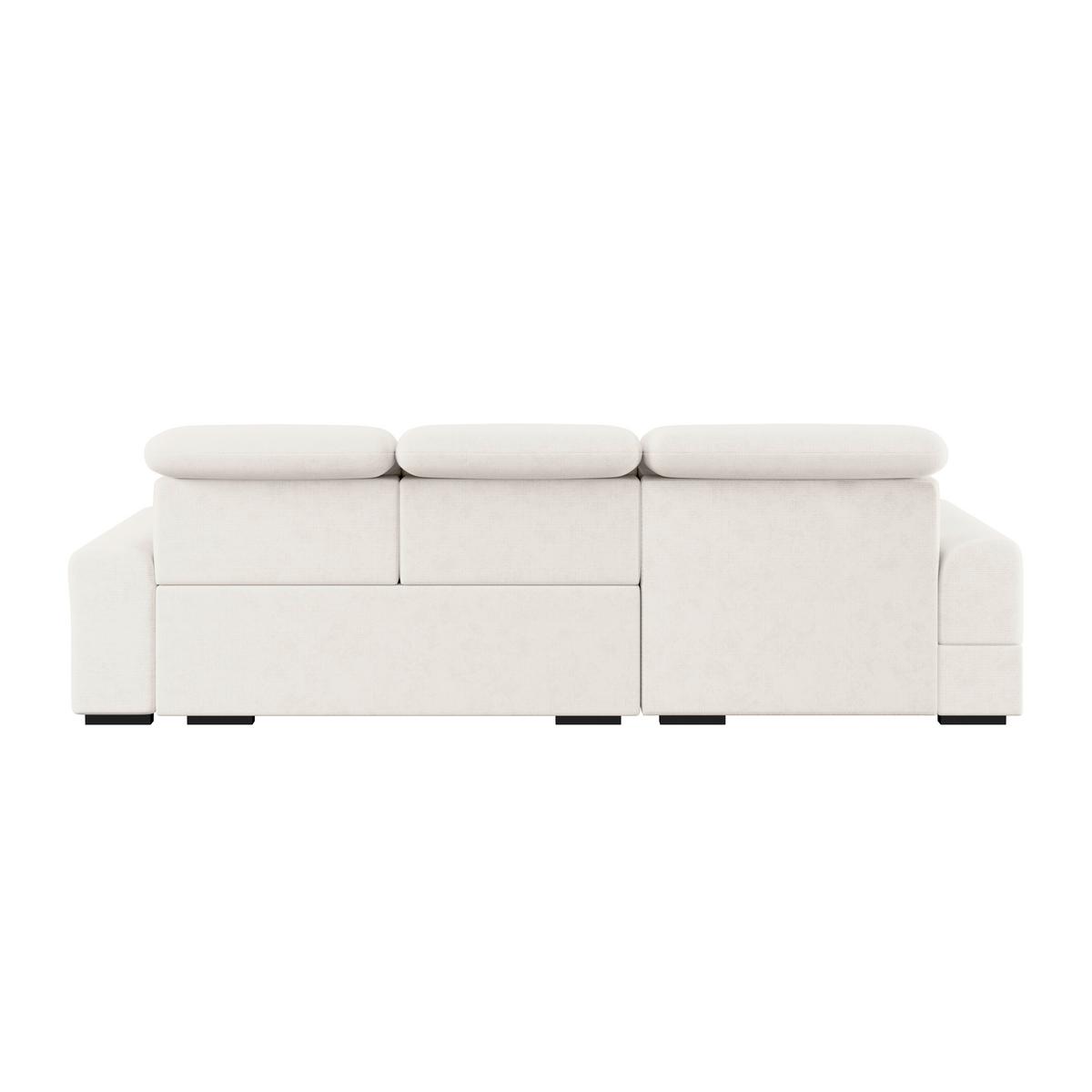 Ecksofa mit Bettfunktion Malaga new Chenille creme - Creme/Schwarz, KONVENTIONELL, Textil (203/286cm) - Ondega