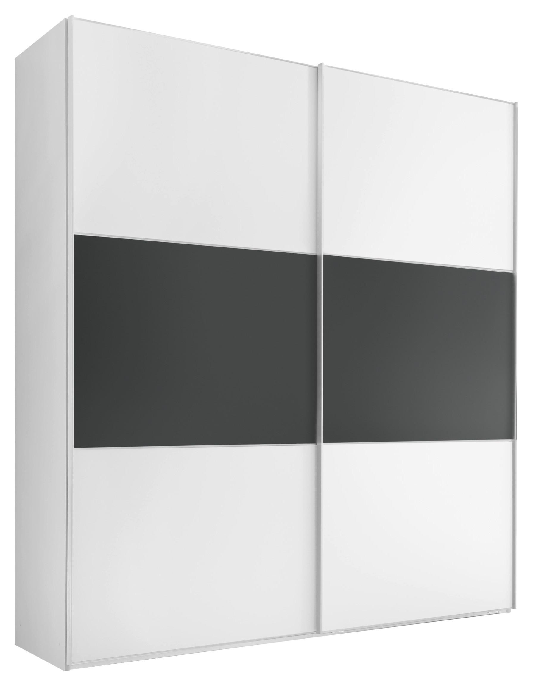 Schwebetürenschrank 200cm Includo, Weiß/Anthrazit - Anthrazit/Weiß, Design (200/222/68cm) - MID.YOU