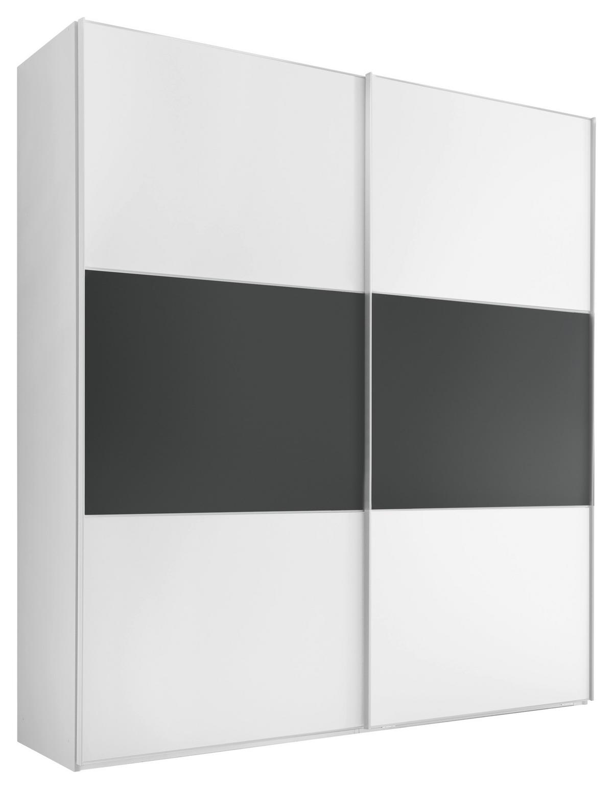 Schwebetürenschrank 200cm Includo, Weiß/Anthrazit - Anthrazit/Weiß, Design (200/222/68cm) - MID.YOU