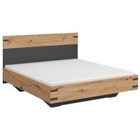 Bett Nevada Eiche Artisan 160x200 cm - Dunkelgrau/Eiche Artisan, MODERN, Holzwerkstoff/Kunststoff (160/200cm) - Rauch Möbel