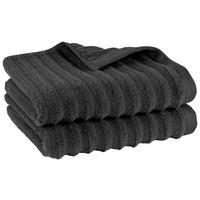 HANDTUCHSET Welle 2er Set Schwarz - Schwarz, Basics, Textil (50/100cm)