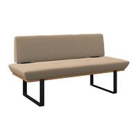 Sitzbank Tristan Webstoff beige, B: 170cm - Beige/Schwarz, MODERN, Holz/Textil (170/48/90cm) - James Wood
