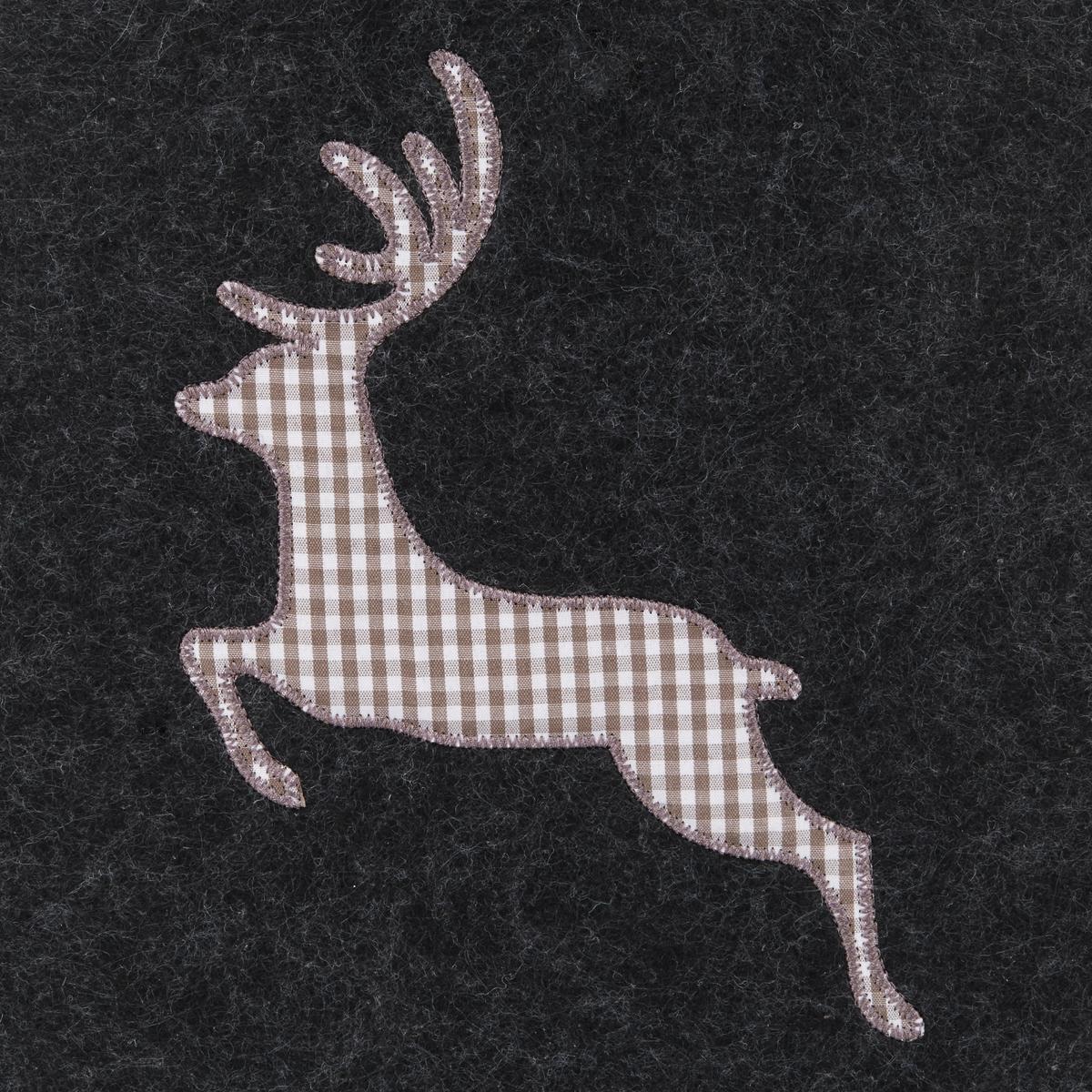Nákupná taška HIRSCH čierna 39x40x34 cm - antracitová, Romantik / Landhaus, textil (39/40/34cm) - Bessagi Home
