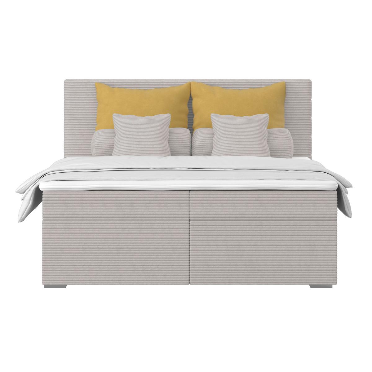 Kárpitozott Ágy Adria 160/200cm - szürkésbézs, Konventionell, textil/fa (160/200cm)