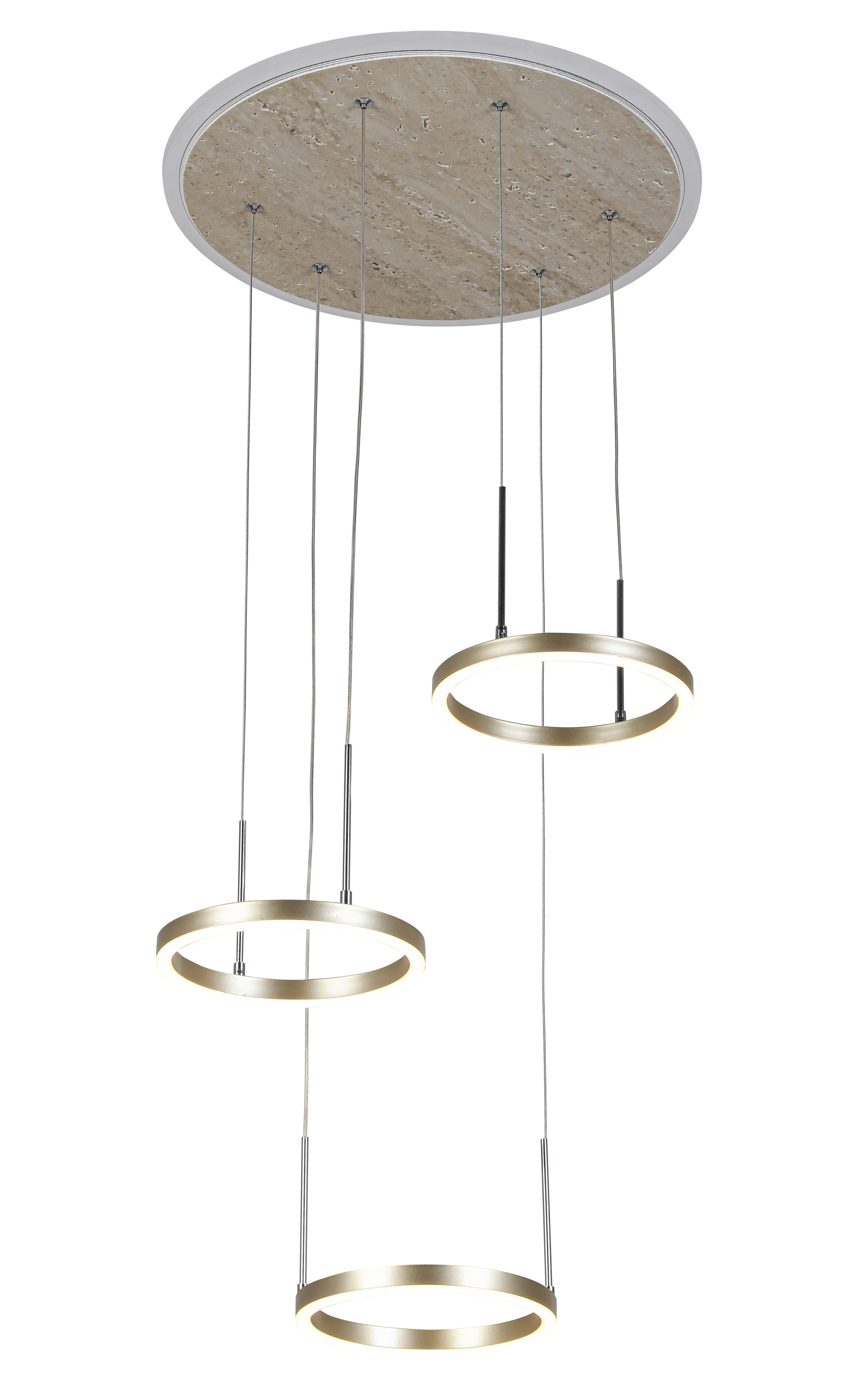 ZÁVESNÉ LED SVIETIDLO STONI - šampanská, Modern, kov/plast (42/150cm) - Mömax