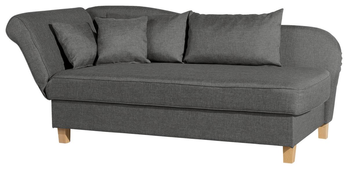 Récamiere Selma In Anthrazit B: 190 cm - Anthrazit/Buchefarben, Design, Textil (190/82/88cm) - Max Winzer