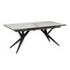 Esstisch Weiß L: 180 cm - Schwarz/Weiß, Design, Keramik/Metall (180/95/76cm) - MID.YOU
