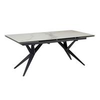 Esstisch Weiß L: 180 cm - Schwarz/Weiß, Design, Keramik/Metall (180/95/76cm) - MID.YOU