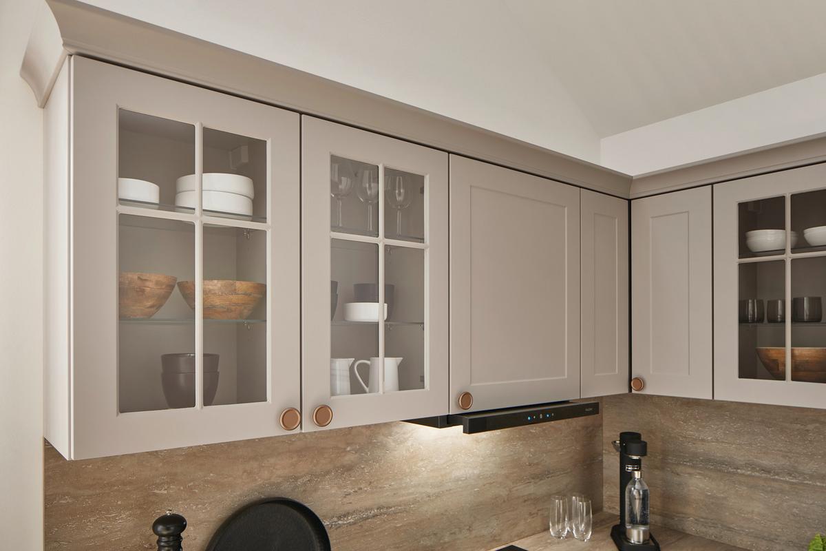 ECKKÜCHE IP 4250 - Hellgrau/Braun, ROMANTIK / LANDHAUS, Holzwerkstoff (215/276,6cm) - Impuls