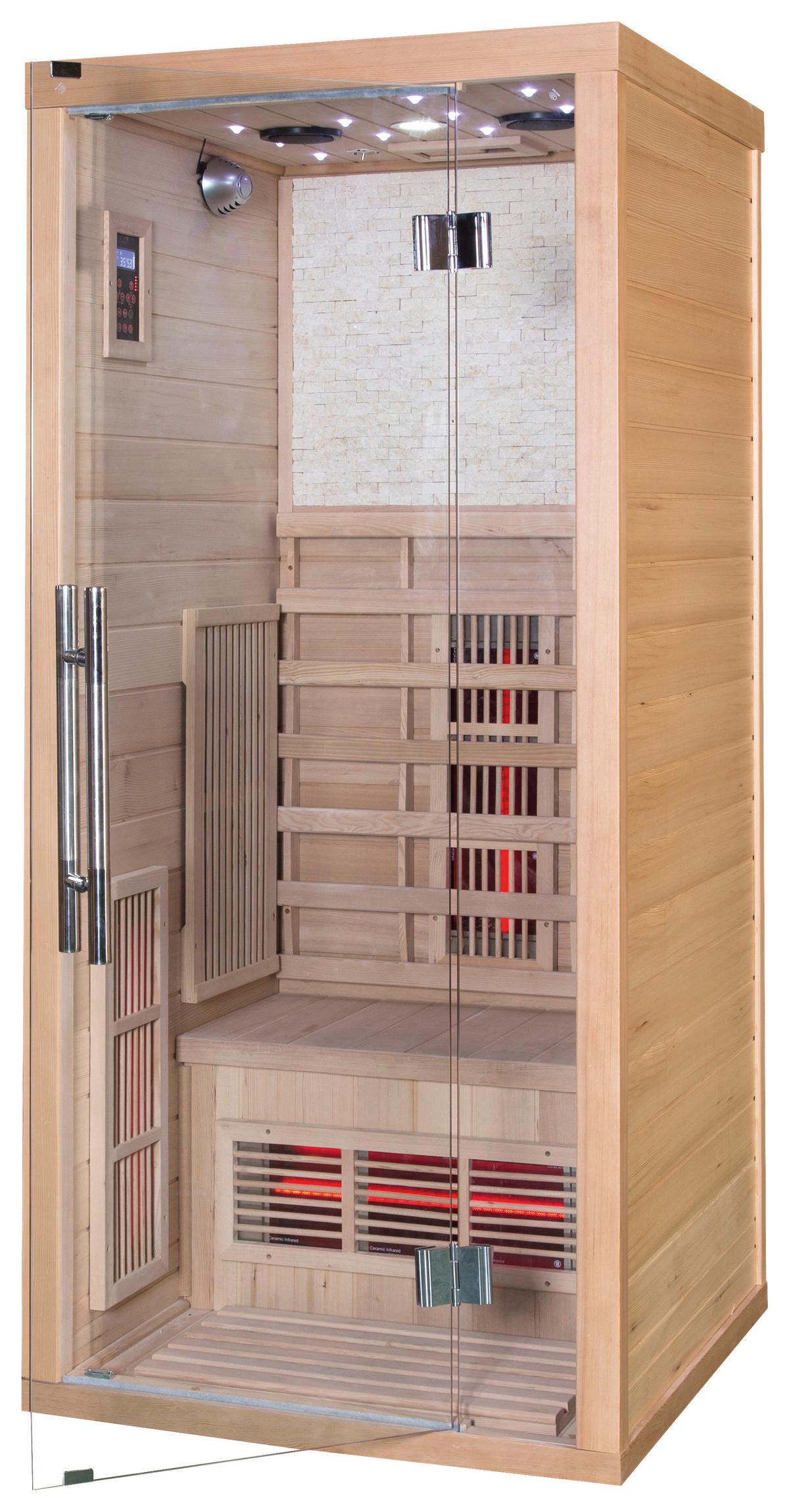 Infrarotkabine 1 Person 90x200x90 cm Stockholm - Naturfarben, MODERN, Holz (90/200/90cm)