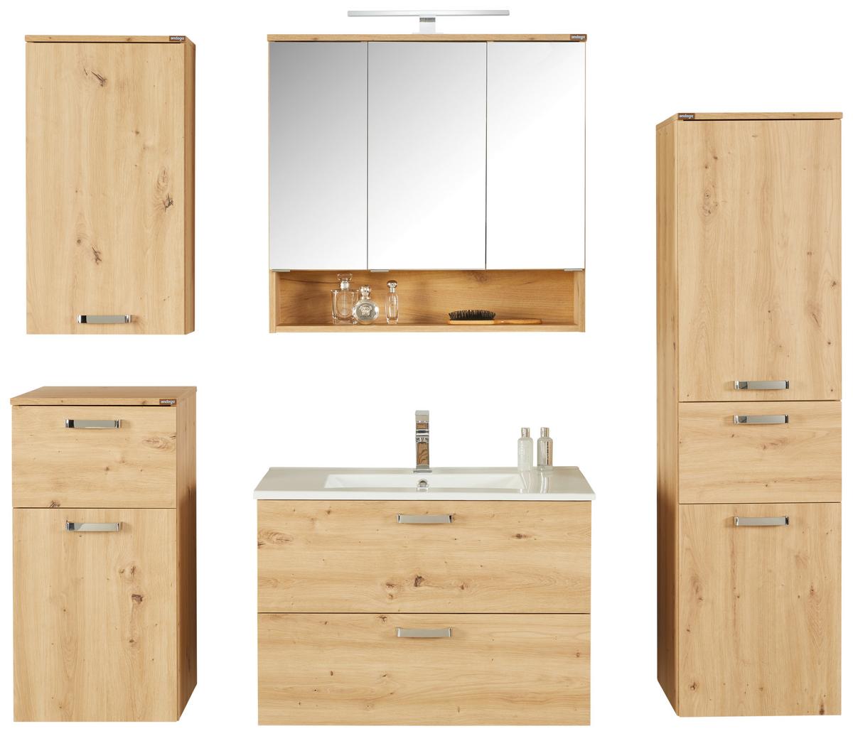 Badezimmer Fresh Eiche Dekor B: 161 Cm - Eiche Artisan/Weiß, KONVENTIONELL, Holzwerkstoff (161/168,5/46,5cm) - Ondega