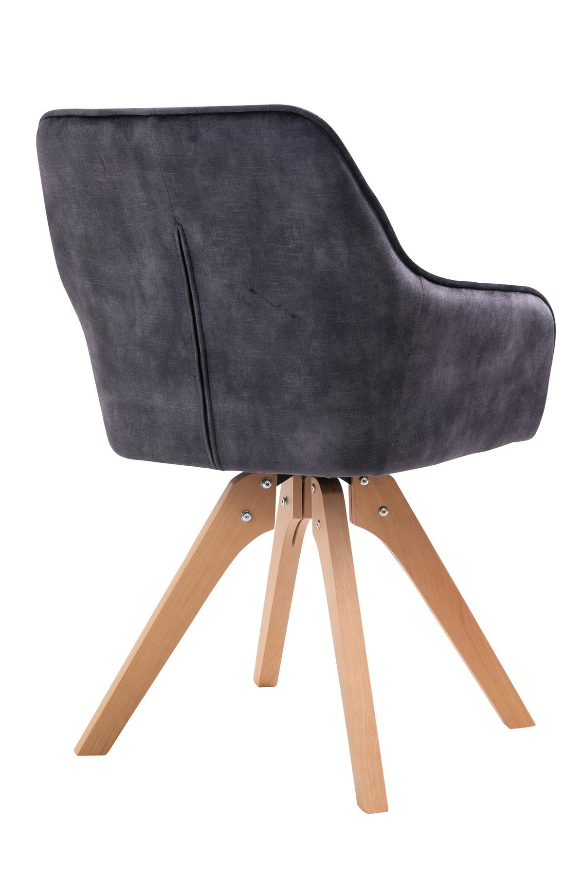 Tischgruppe Grau/Schwarz B: 180 cm - Schwarz/Naturfarben, MODERN, Holz/Holzwerkstoff (180/90/76cm) - Livetastic