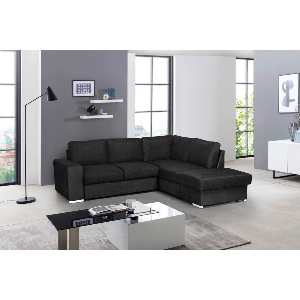 Rozkladacia Sedacia Súprava Eddi - Čierna, Pravý Roh