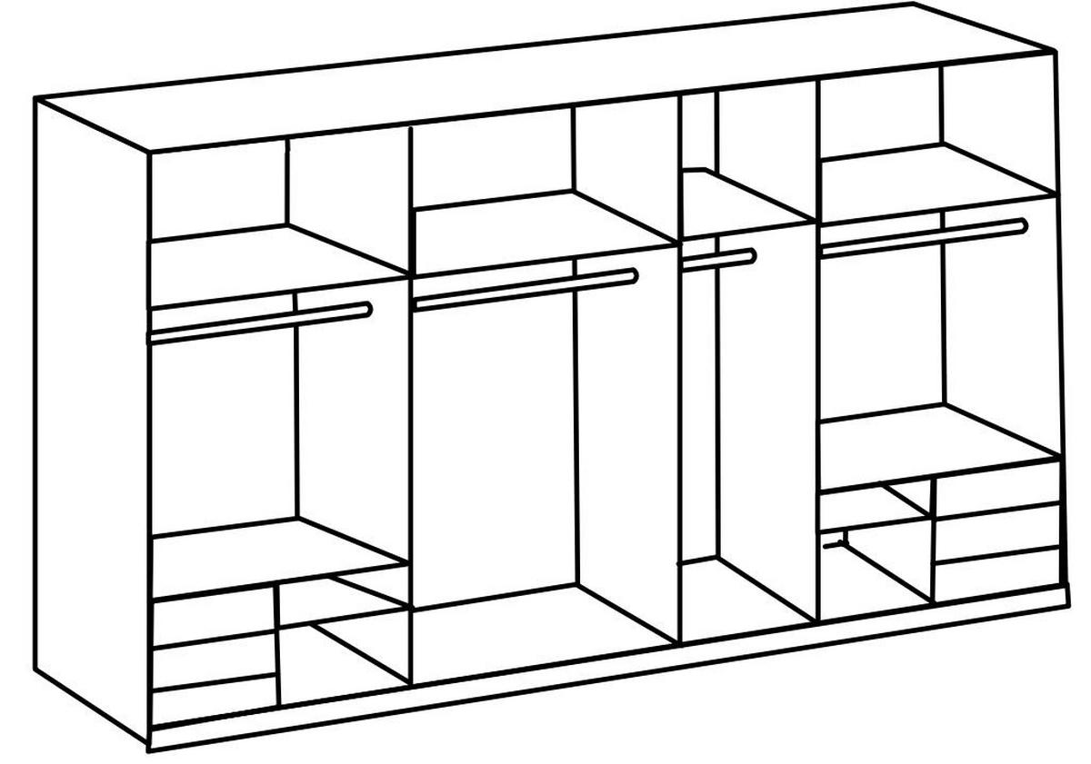 Schwebetürenschrank B: 350 Cm Level Grau/weiß - Weiß/Grau, MODERN, Holzwerkstoff (350/216/65cm) - MID.YOU