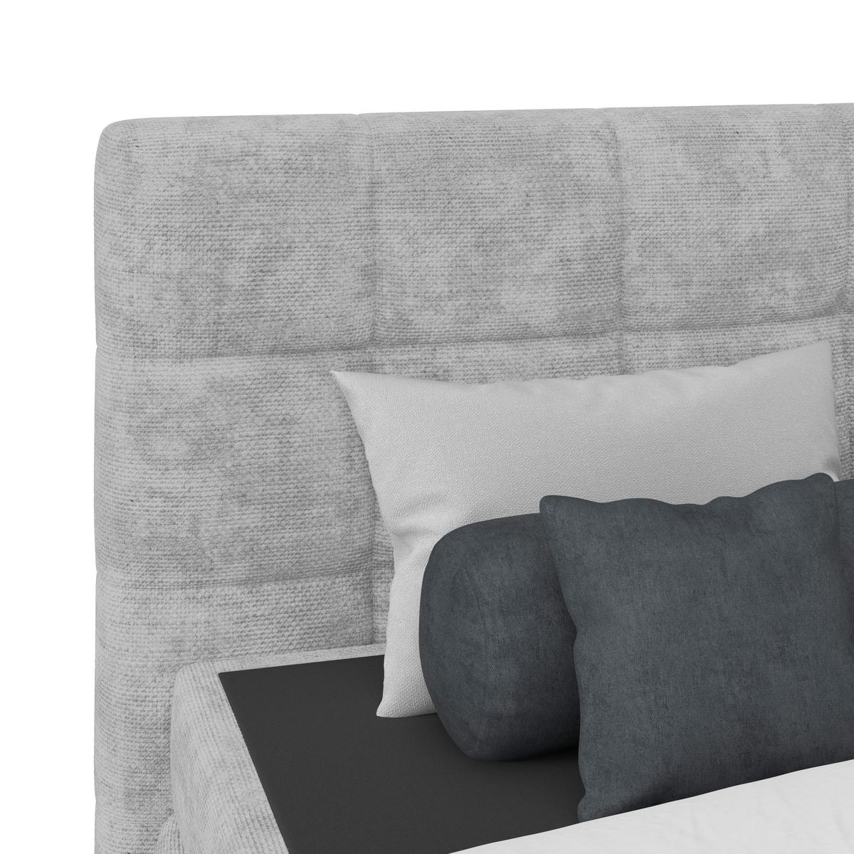 Čalouněná postel VEGA 180x200 cm, světle šedá - černá/světle šedá, Trend, dřevo/textil (180/200cm)