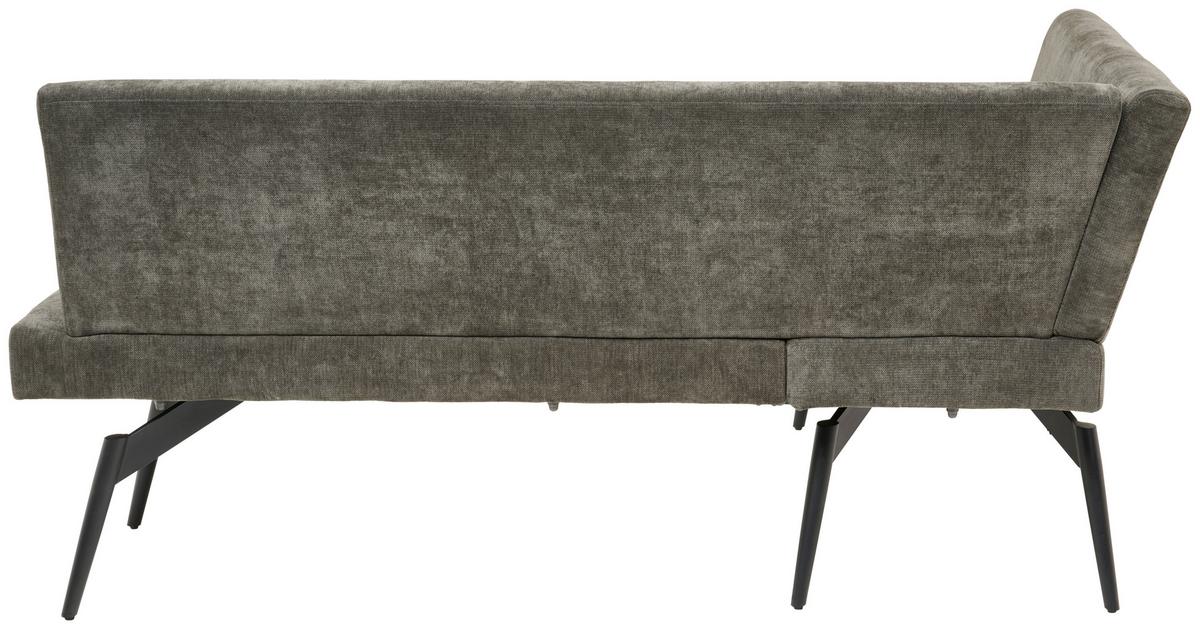 Eckbank Tinos Dunkelgrau, S: 150x190 Cm - Dunkelgrau/Schwarz, KONVENTIONELL, Textil/Metall (150/190cm) - MID.YOU