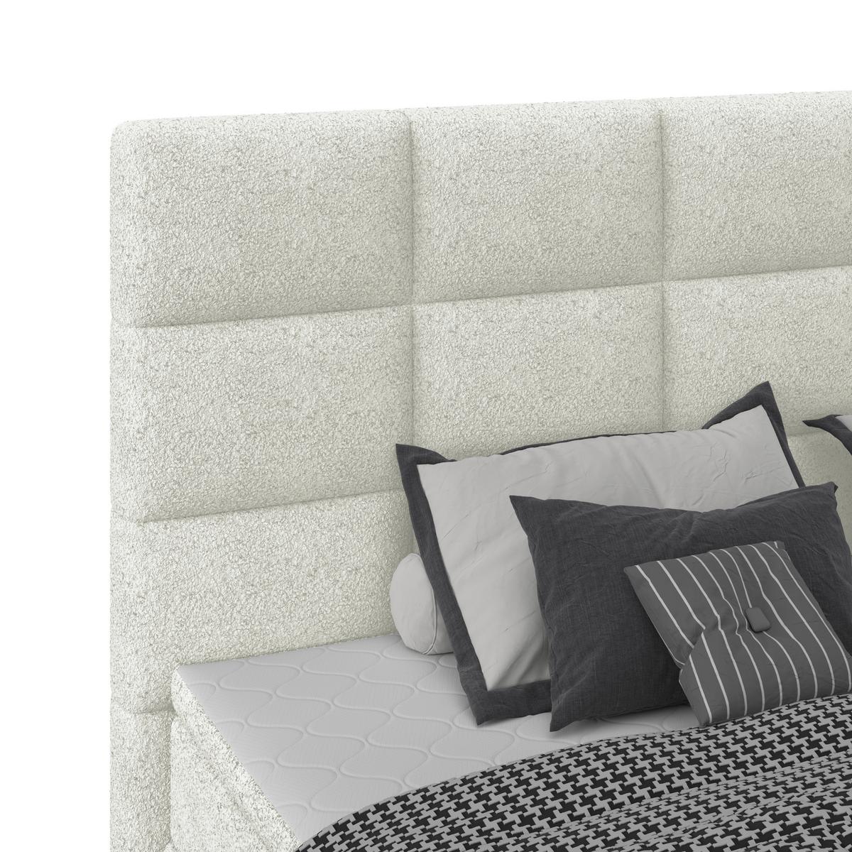 Polsterbett Alba Boucle Champagner, 160x200 cm - Champagner/Schwarz, Trend, Textil (160/200cm)