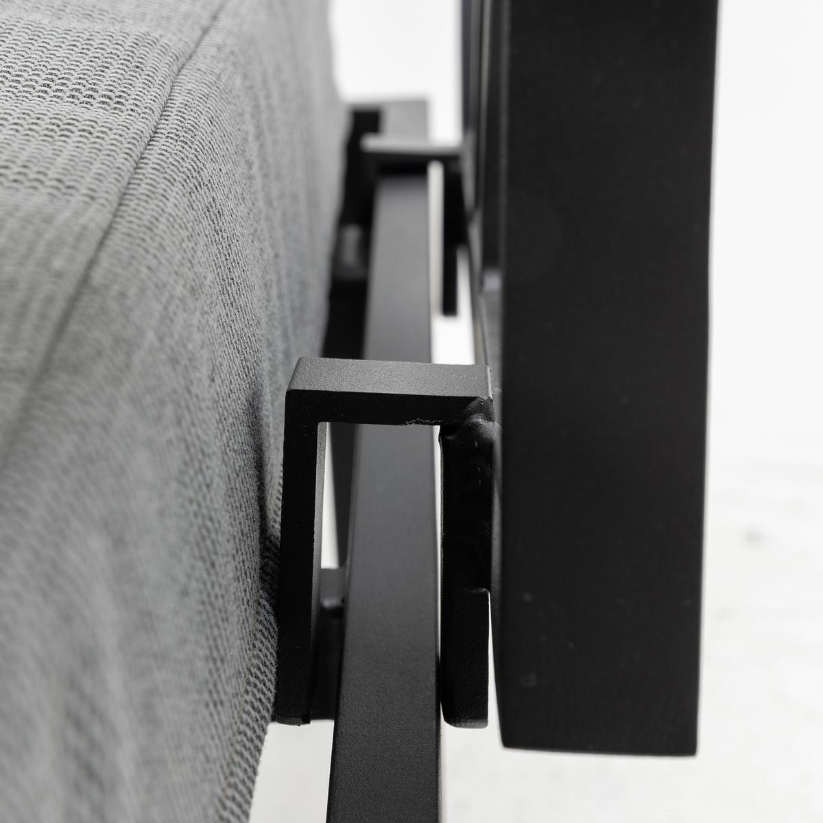 Loungegarnitur 3-Tlg. Samara Holz/Metall/Textil mit Kissen - Anthrazit/Grau, Basics, Holz/Textil (253/70/175cm) - Gardenson
