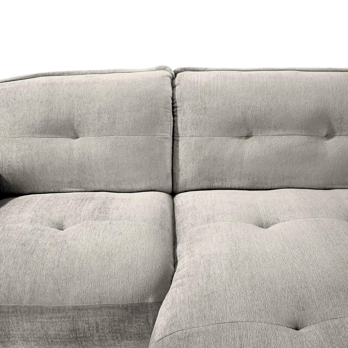 Ecksofa Fluffy Silberfarben S: 269x184 Cm - Silberfarben/Schwarz, MODERN, Textil (269/184cm) - Trendmanufaktur