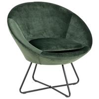 Schalenstuhl Center Dunkelgrün Samt Gepolstert - Dunkelgrün/Schwarz, Trend, Textil (82,0/79,0/72,5cm) - Livetastic