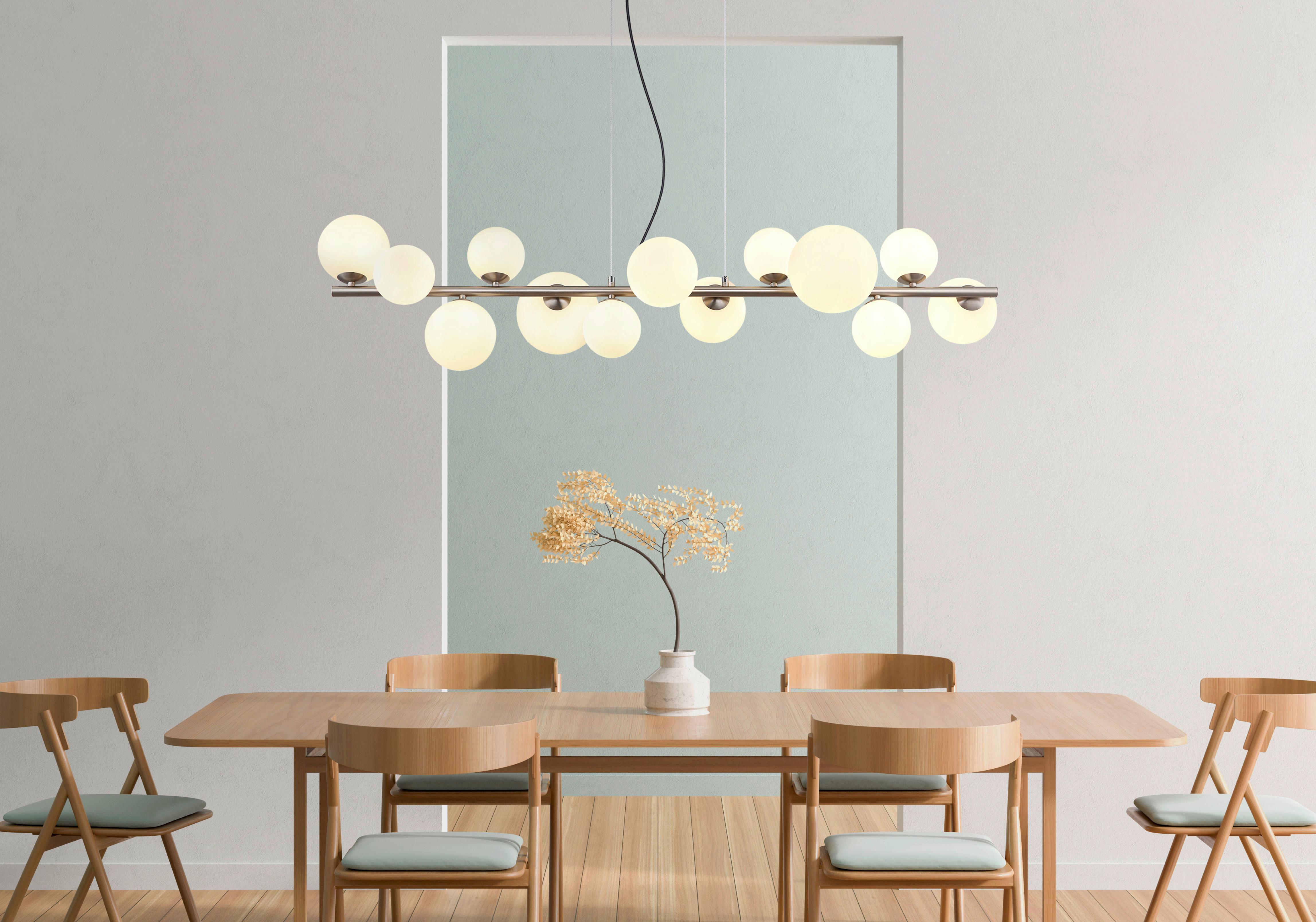 LED-Hängeleuchte 56140-13h - Transparent/Opal, Design, Glas/Kunststoff (120/34,5cm) - Globo
