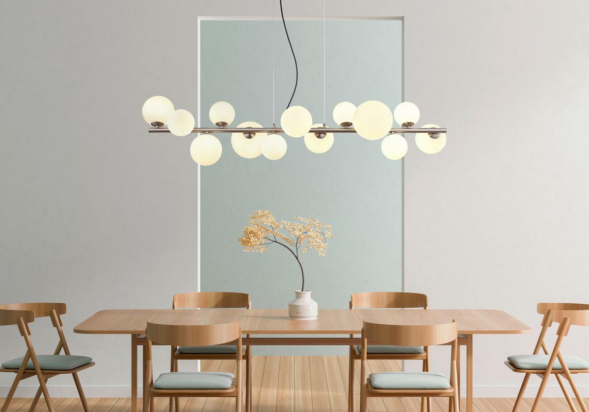 Led-hängeleuchte 56140-13h - Transparent/Opal, Design, Glas/Kunststoff (120/34,5cm) - Globo