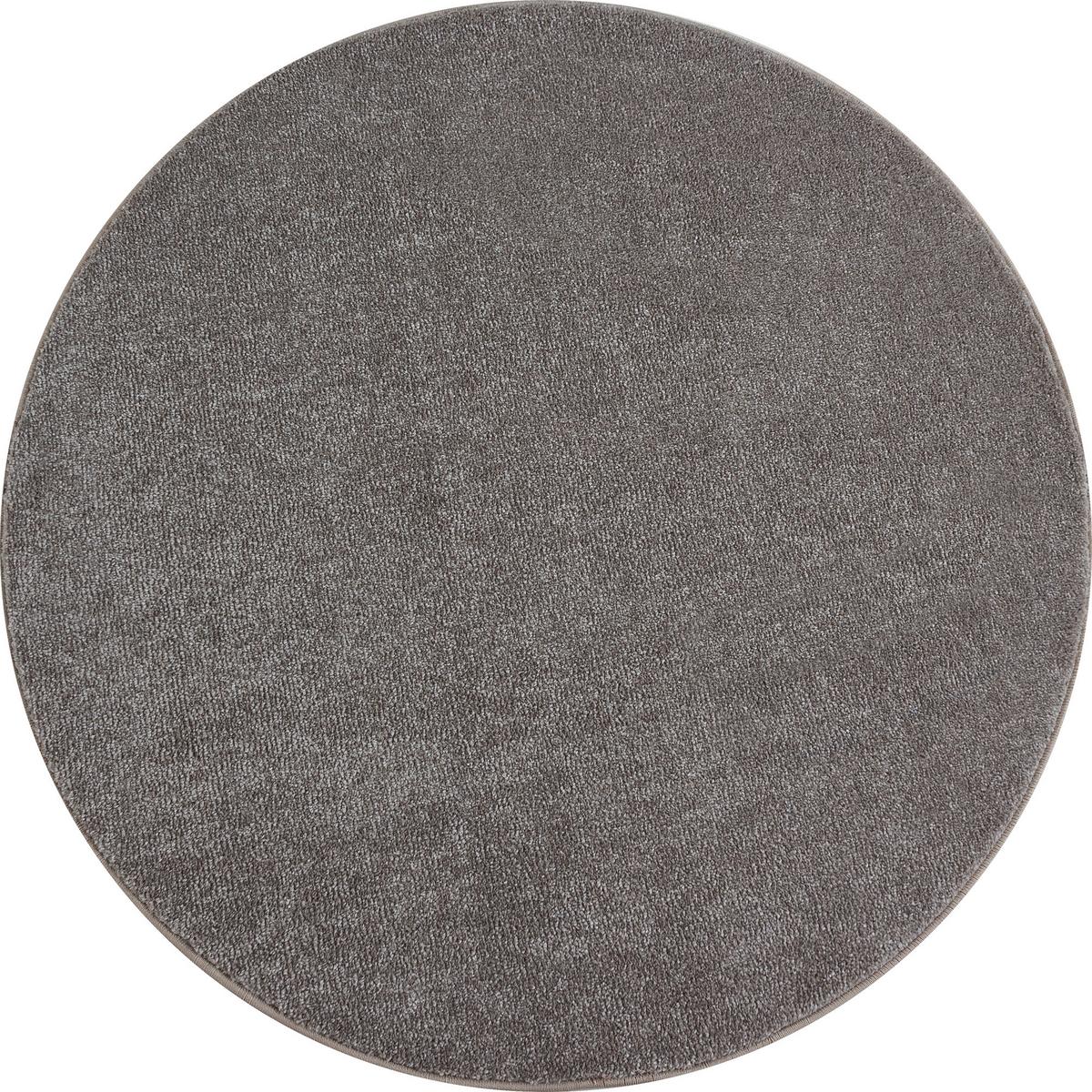 Hochflor Teppich Beige Ata Rund Ø 160 cm - Grau, Design, Textil (160cm) - Novel
