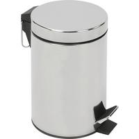 Kosmetikeimer Leonardo Ii 5 L Edelstahl Dxh: 20,5x27,8 Cm - Chromfarben/Schwarz, KONVENTIONELL, Kunststoff/Metall (20,5/27,8cm) - Homezone