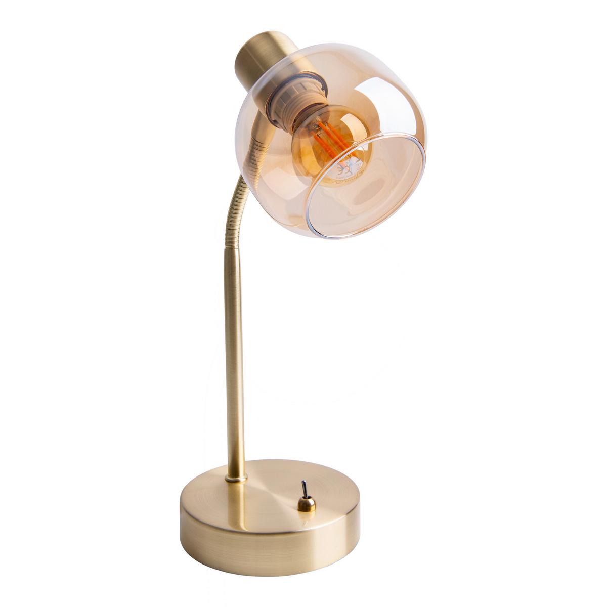 Tischleuchte Libby - Messingfarben, Design, Glas/Metall (39cm) - Näve