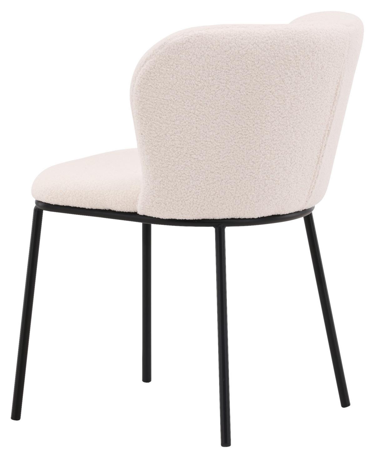 Stuhl-set Edina - Schwarz/Weiß, Design, Textil/Metall (56/55/76cm) - Livetastic