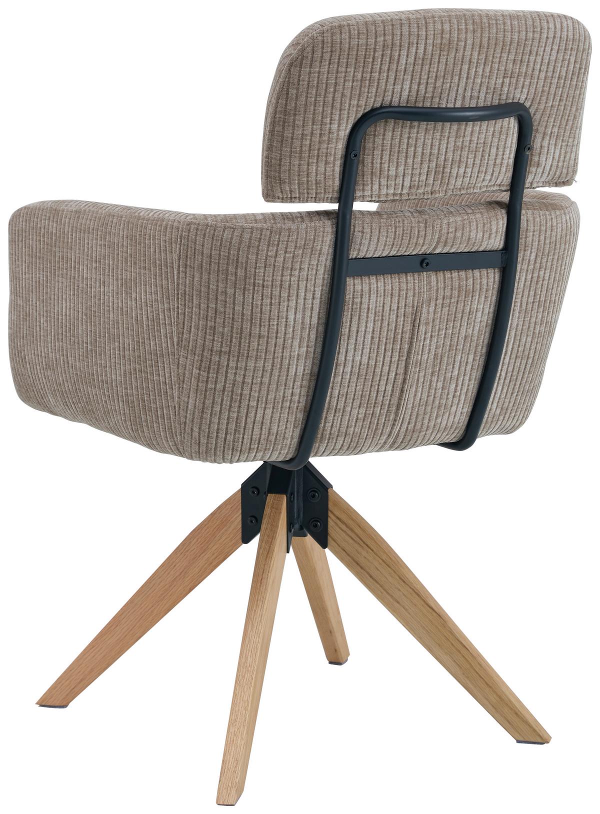 Armlehnstuhl Mattis Cord beige, B: 60 cm - Beige/Naturfarben, KONVENTIONELL, Holz/Textil (60/90/69cm) - Livetastic