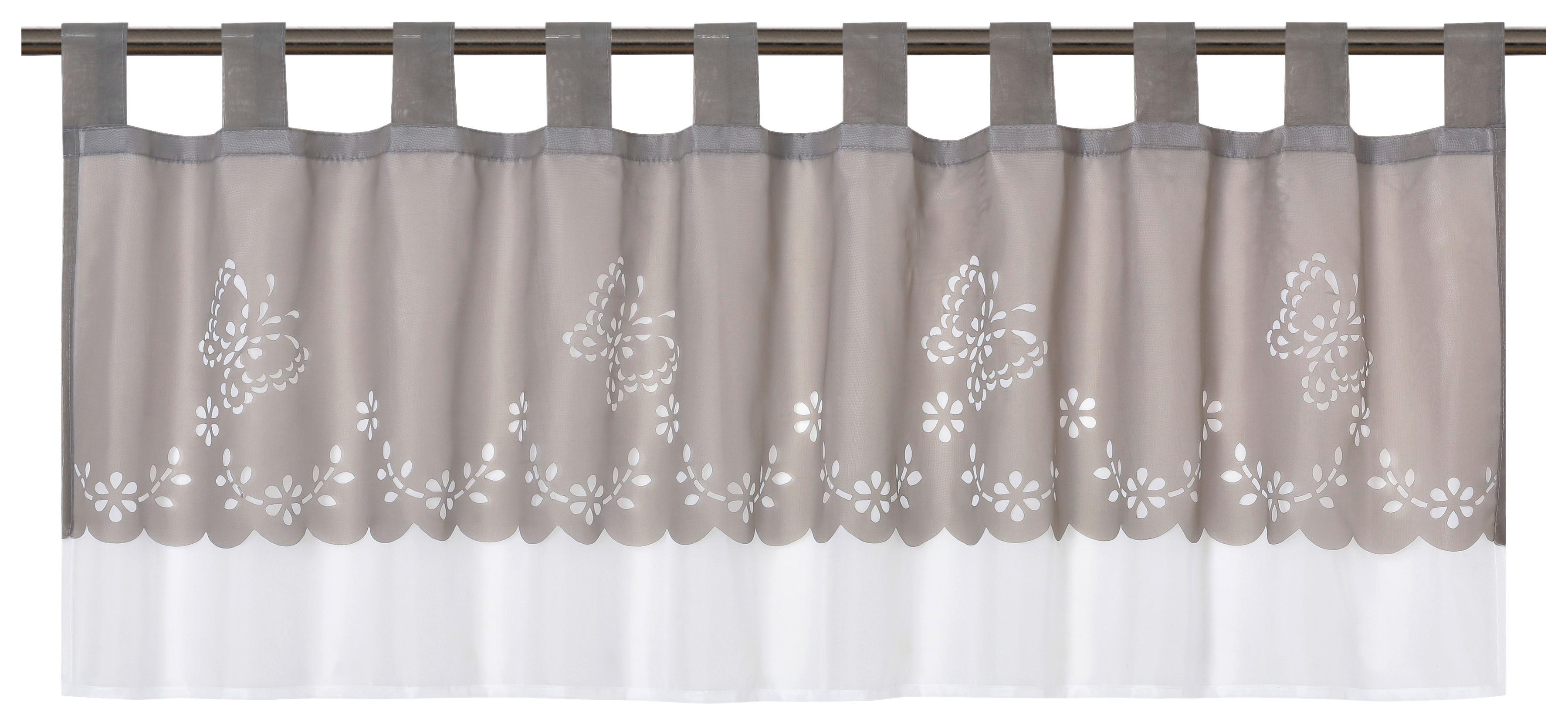 Kurzgardine Paula - Braun, ROMANTIK / LANDHAUS, Textil (145/50cm) - James Wood