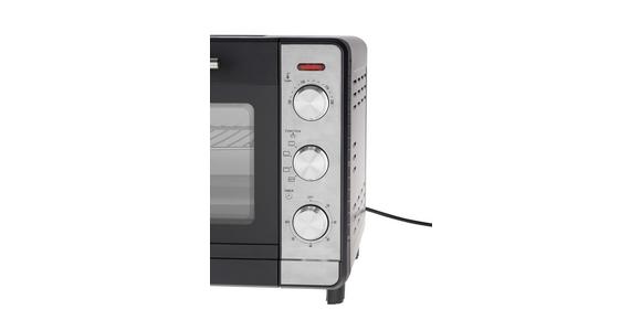 Mini-Backofen Toni Schwarz 1500 W + Backblech, Grillrost - Edelstahlfarben/Schwarz, Basics, Glas/Kunststoff (50,1/34,5/32,6cm) - Bono