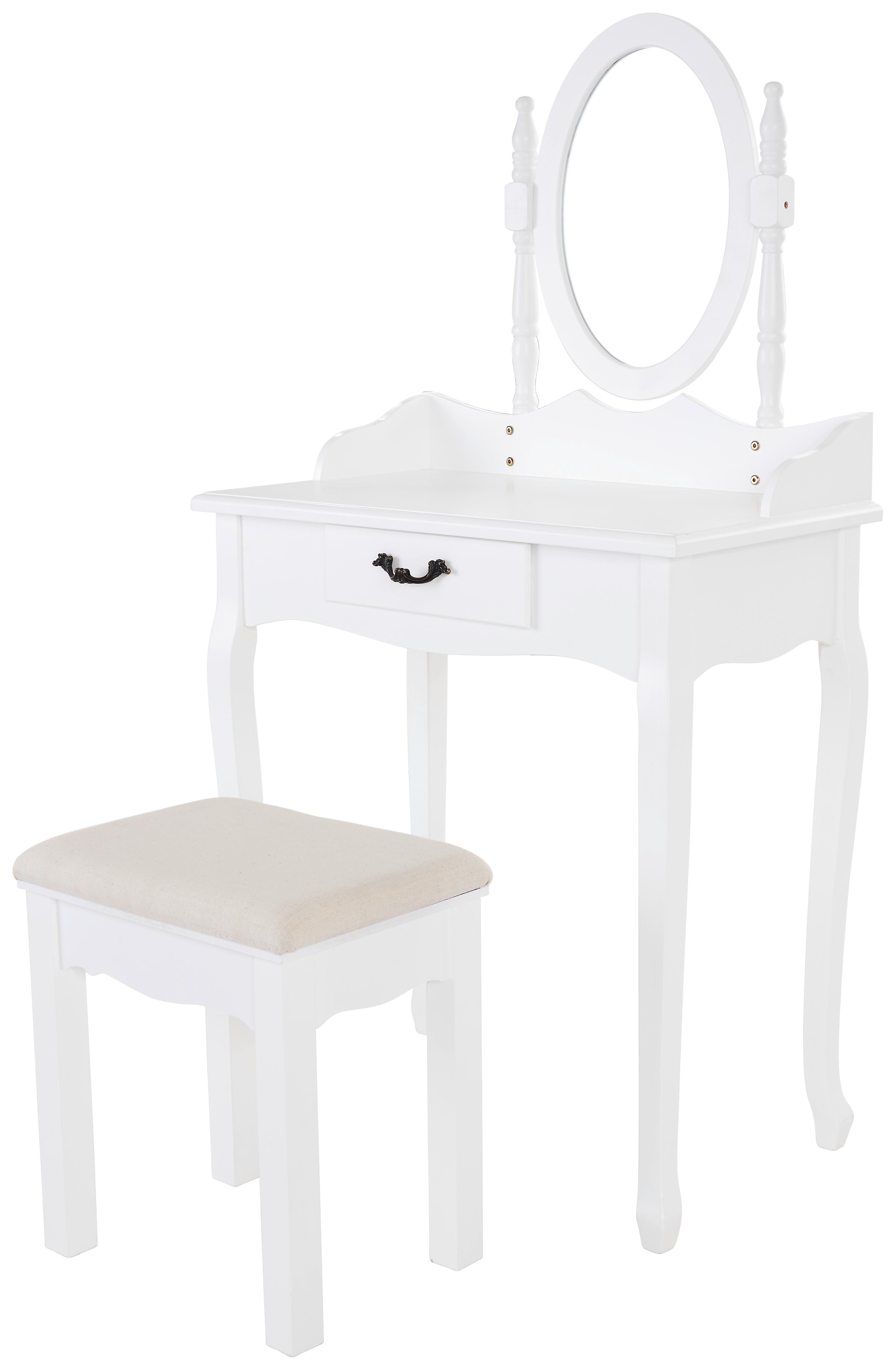 Schminktisch Sabrina Weiß B: 70 cm mit Lade + Spiegel
