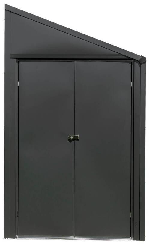 Gerätehaus mit Pultdach 203x208x124 cm - Grau, Basics, Metall (203/208/124cm)