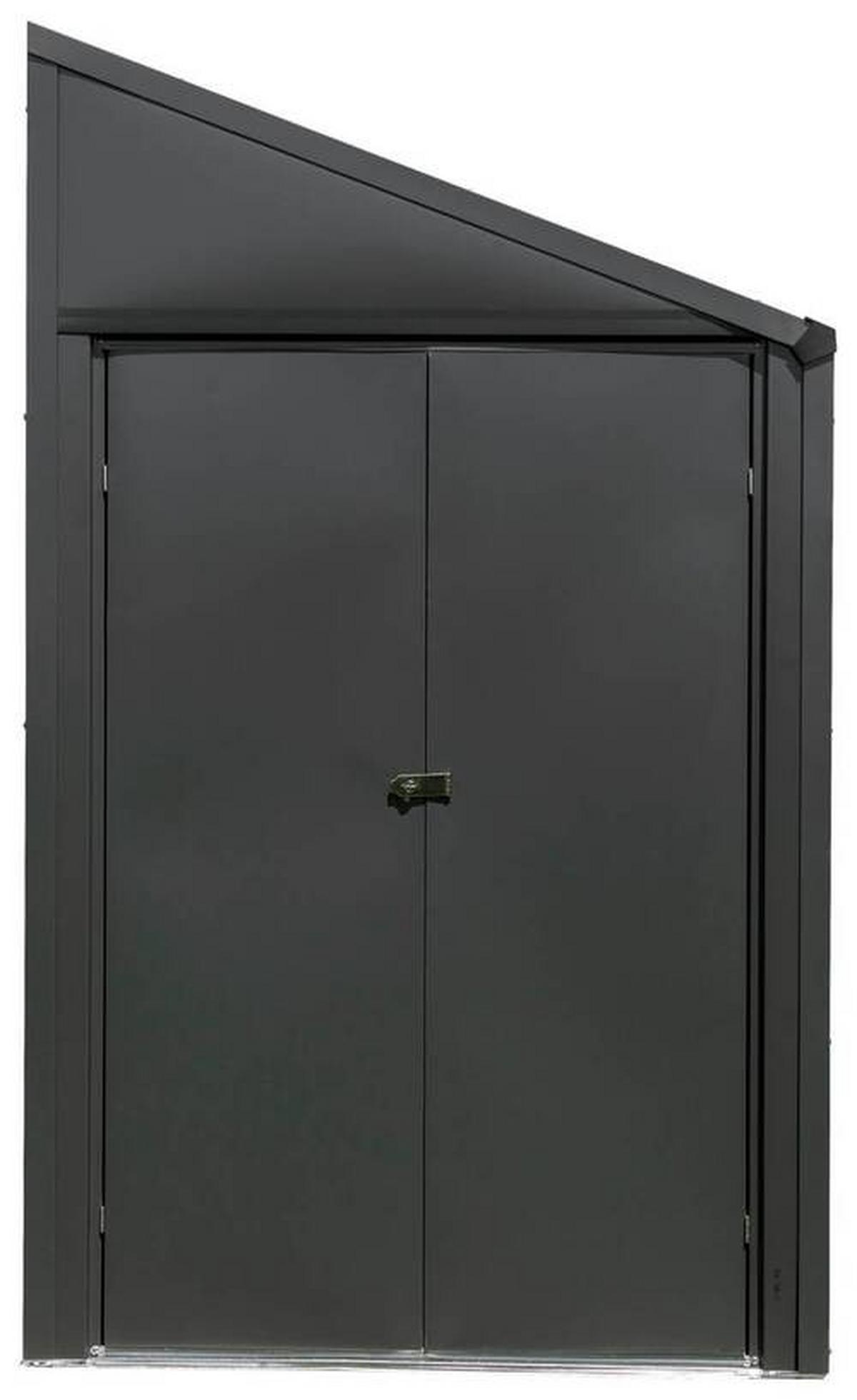 Gerätehaus Mit Pultdach 203x208x124 Cm - Grau, Basics, Metall (203/208/124cm)