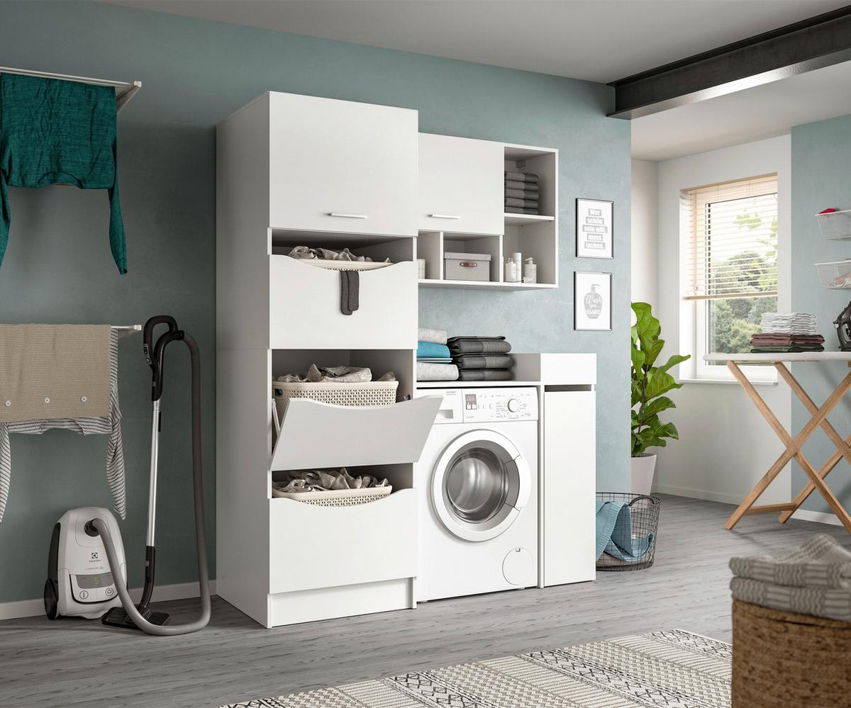 Práčovňa Free biela - biela, Basics, kompozitné drevo (145/195/62cm) - MID.YOU