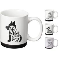 Šálka DOGSIE - biela, Basics, keramika (350ml)