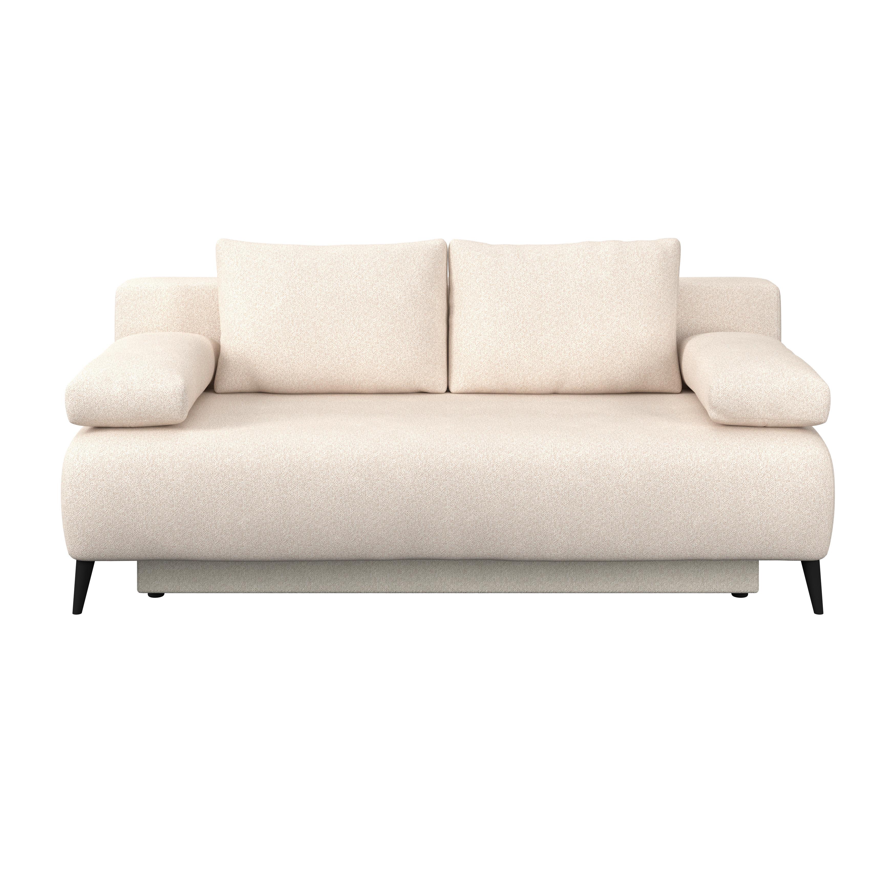 3-Sitzer-Sofa Mit Schlaffunktion Time Beige - Beige, Trend, Holz/Kunststoff (200/88/100cm)