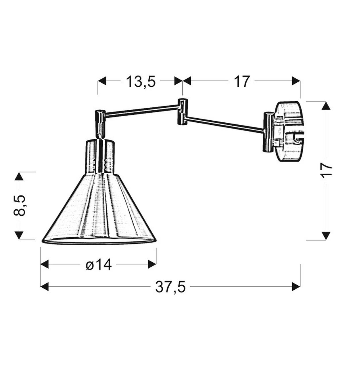 Wandleuchte 21-41753 - Basics, Metall (37.5/14/17cm)